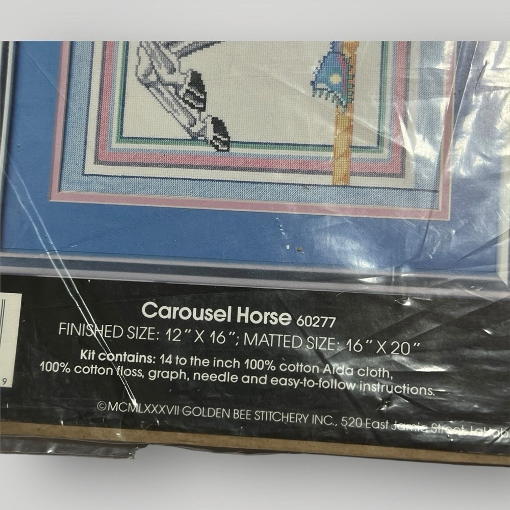 Golden Bee "Carousel Horse" 60277 Counted Cross Stitch Kit 12"x16" Gift NEW READ - Picture 3 of 8